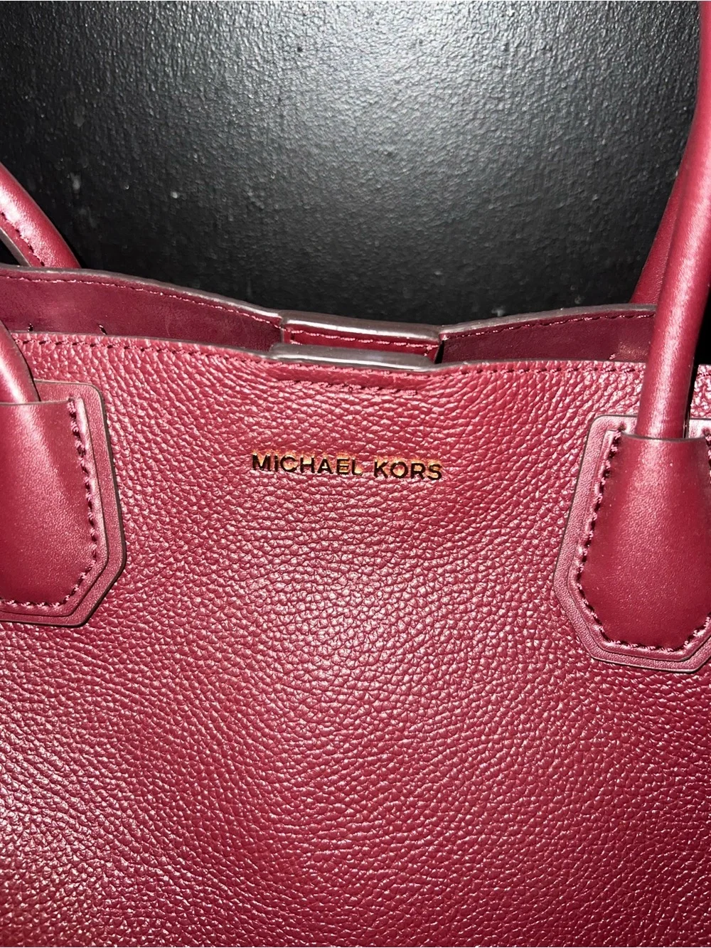 Michael Kors Mercer Gallery Medium Leather Satchel in Oxblood